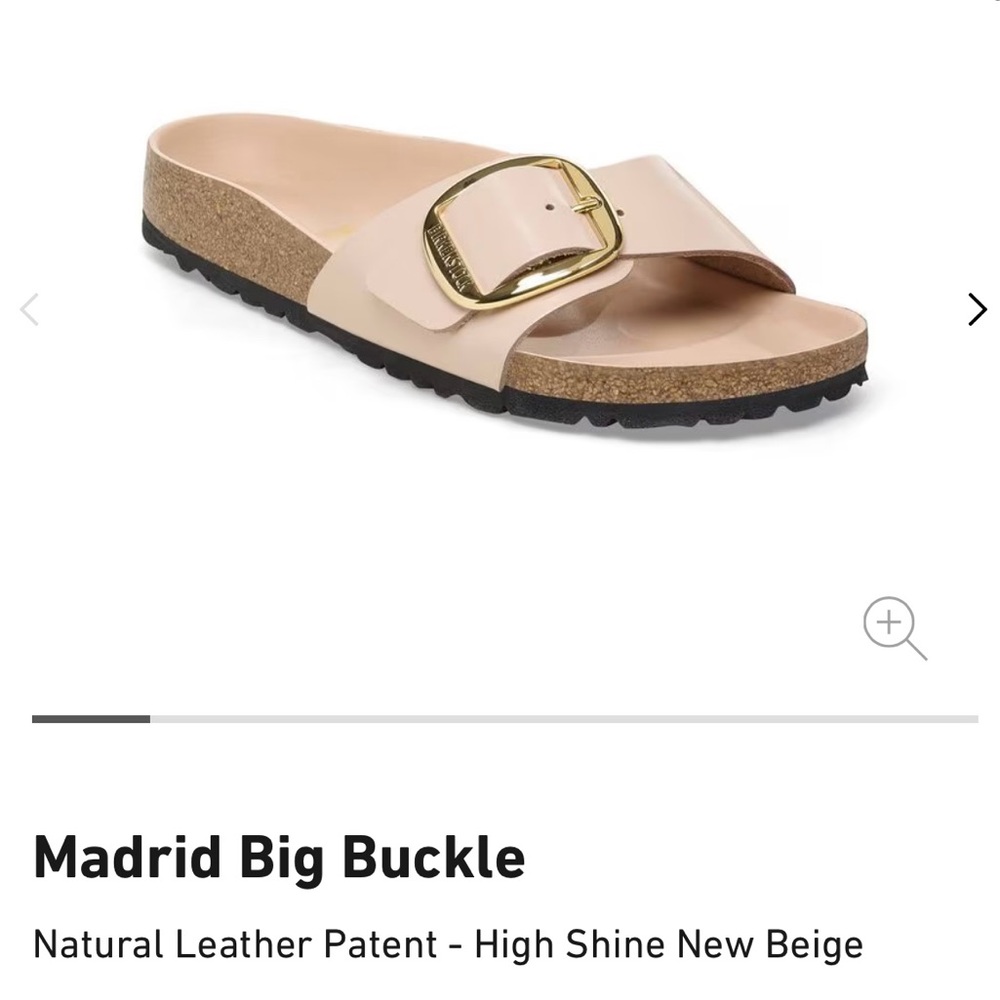 Birkenstock Madrid Big Buckle Sandals - Glossy Beige